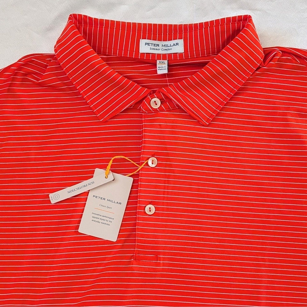 New Peter Millar Summer Comfort Men's Hemlock Performance Jersey Polo Shirt XXL
